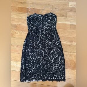 Likely Black Strapless Lace Dress